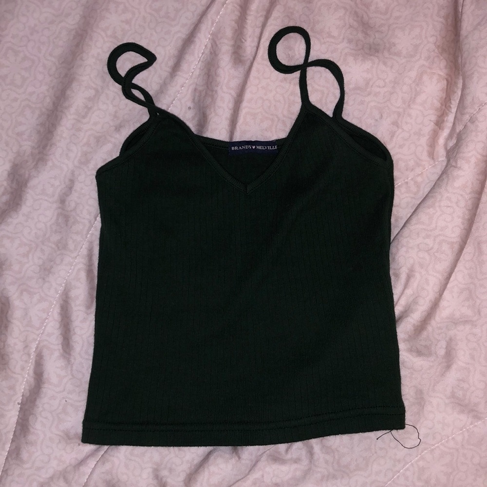 Brandy Melville dark green lorene tank